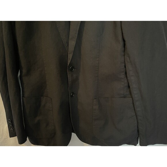 J. CREW SOMELOS Black Ludlow Cotton Linen Unstructured Men's Blazer Size 40L - Picture 3 of 10